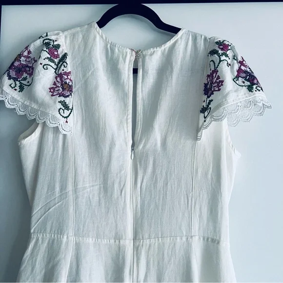 FARM Rio Brazil Handmade White Purple Floral Poetry Maxi Dress Size (P =  Small)